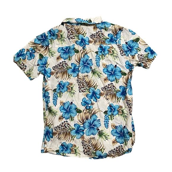 SSLR Hawaiian Shirt Blue Floral Tropical Jungle Hawaii Beach Casual Mens S - Picture 5 of 5